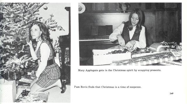 Pam Bevis & Mary Applegate Christmas 1969