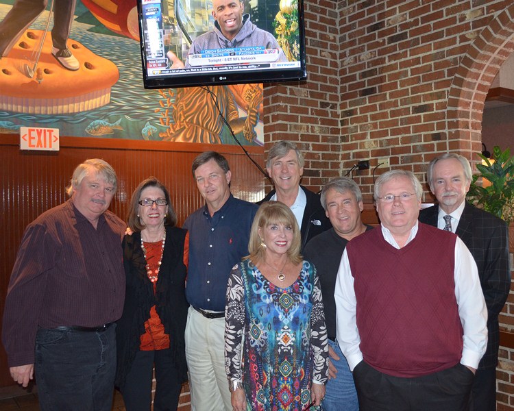 (L-R)  Greg Searcy, Debbie Dennis Breckenridge, Bob Whiddon, Gayle McLeod Parsons, George McClintock, Billy Pybus, Philip Atkinson and Gary Ferguson